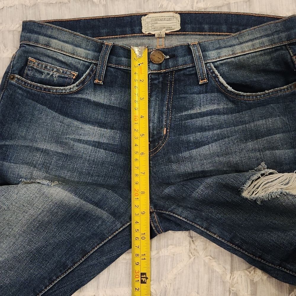 Medium wash current elliott "the Stiletto Bennett destroy" skinny jeans size 28! - Picture 7 of 10
